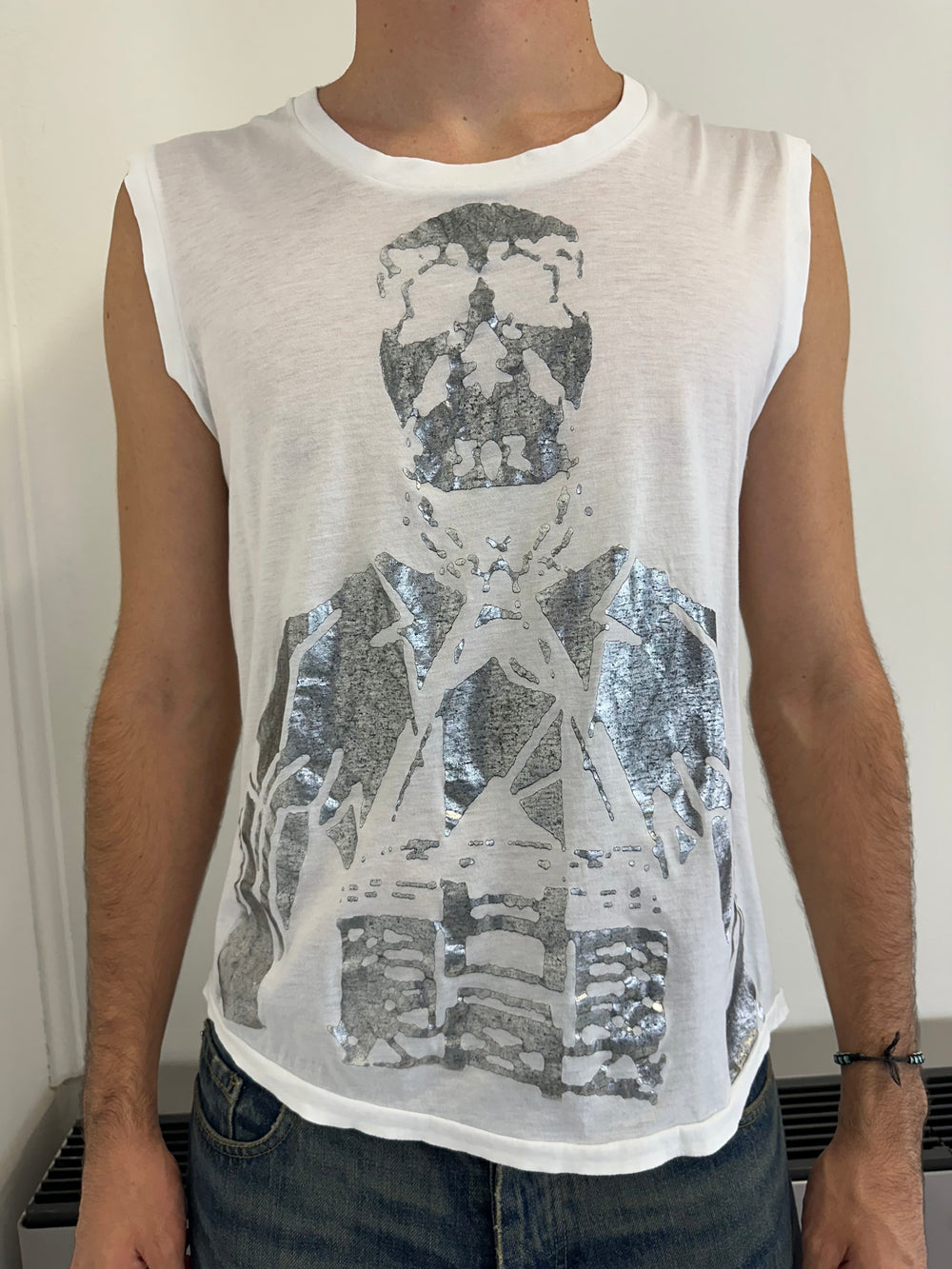 SS2004 Dior skeleton silver top