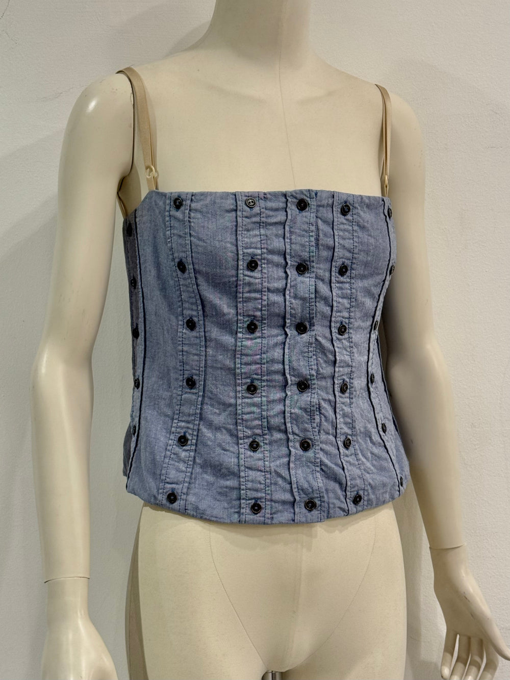 2000s Dolce & Gabbana buttons denim corset