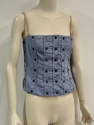 2000s Dolce & Gabbana buttons denim corset