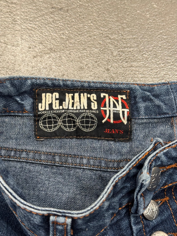 2000s Jean Paul Gaultier flared patchwork jeans