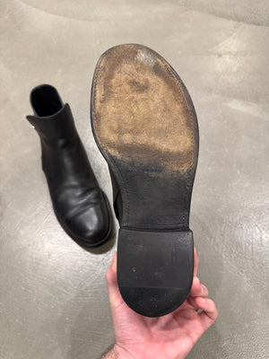 2000s Prada leather moto boots