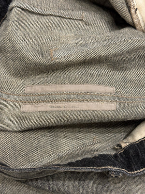 Rick Owens distressed faded bolans bootcut