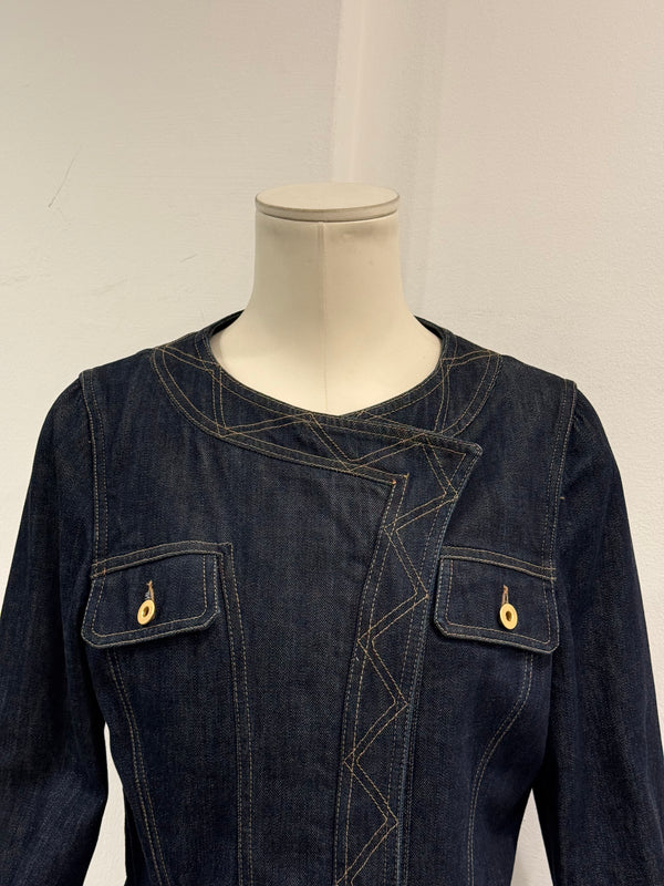 S/S2004 Gucci paneled biker denim jacket