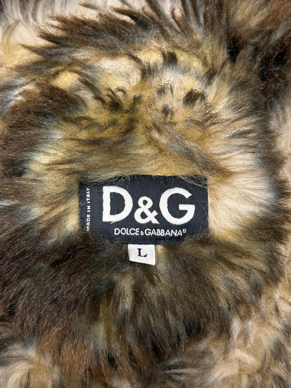 2004 Dolce & Gabbana corduroy fur jacket