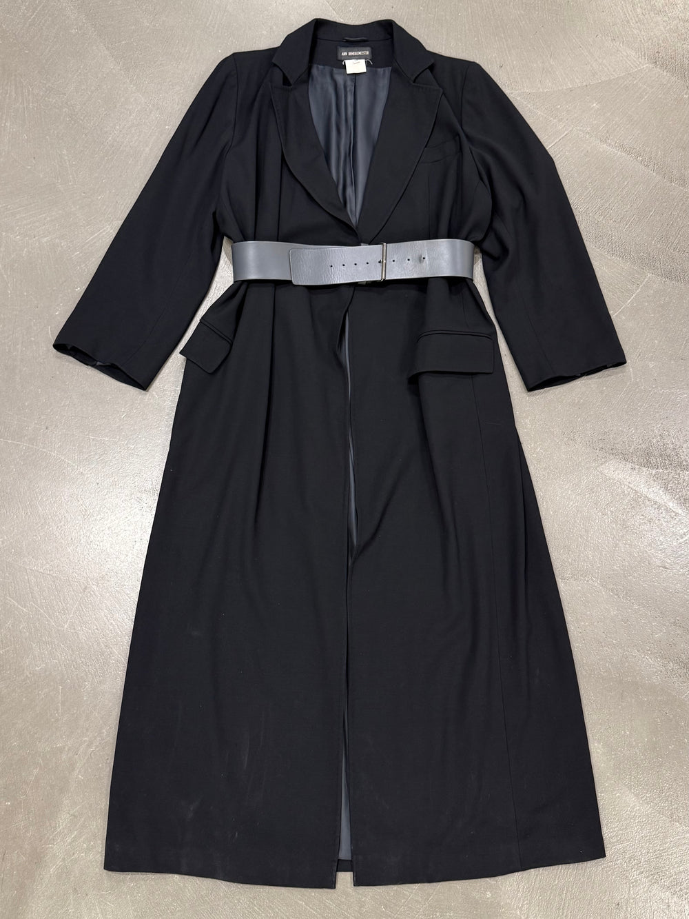 2000s Ann Demeulemeester long belted coat
