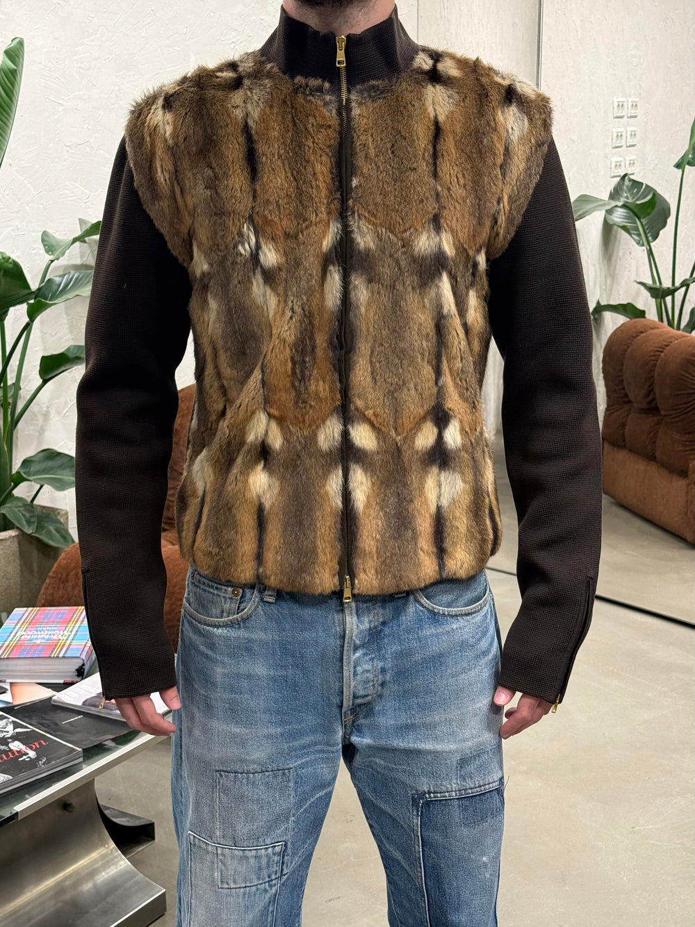 A/W2000 Gucci by Tom Ford runway hamster fur cardigan