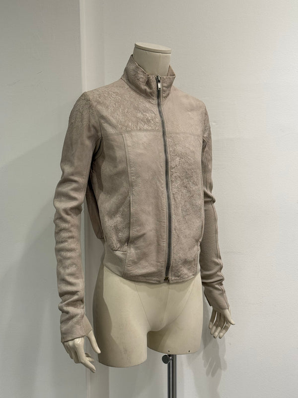 2000s Rick Owens blistered leather jacket
