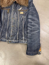Load image into Gallery viewer, 2001 Dolce &amp; Gabbana real fur denim jacket
