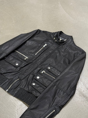 2000s Dolce & Gabbana multi-zip leather jacket