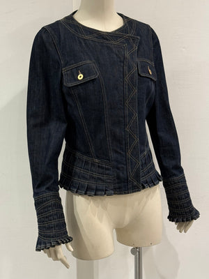 S/S2004 Gucci paneled biker denim jacket