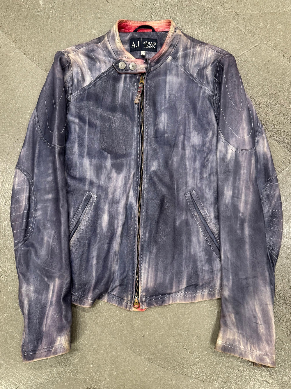 2000s Armani tie dye leather jacket