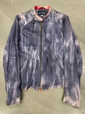 2000s Armani tie dye leather jacket