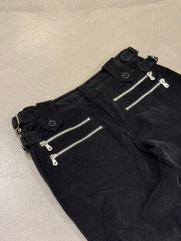 A/W2003 Dolce & Gabbana runway bondage corduroy biker pants