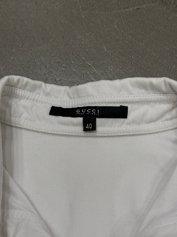 2000s Gucci by Tom Ford leather cord shirt