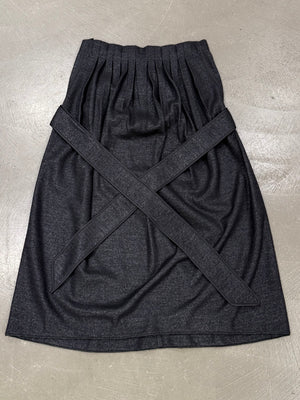 2000s Yves Saint Laurent Rive Gauche pleated gathered set top & skirt
