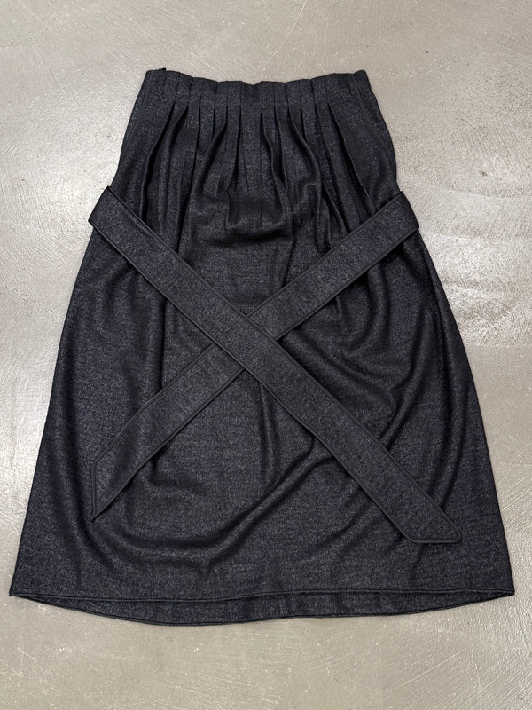 2000s Yves Saint Laurent Rive Gauche pleated gathered set top & skirt