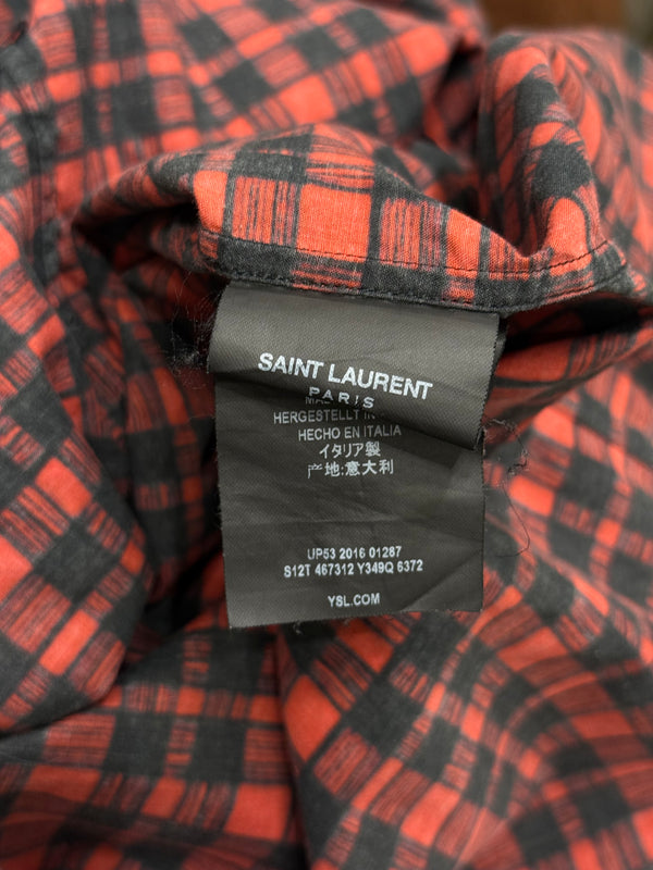 2016 Saint Laurent by Hedi Slimane check button-up shirt