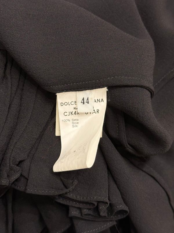 1990s Dolce & Gabbana ruffle trim silk jacket