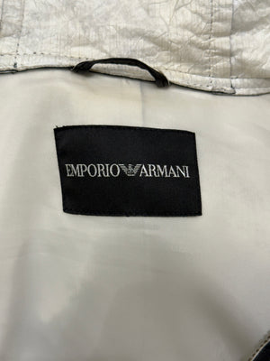 2012 Emporio Armani black leather hooded jacket