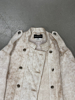 S/S2002 Ann Demeulemeester runway cracked leather napoleon military jacket