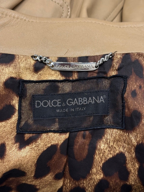 2000s Dolce & Gabbana multi pocket leather jacket