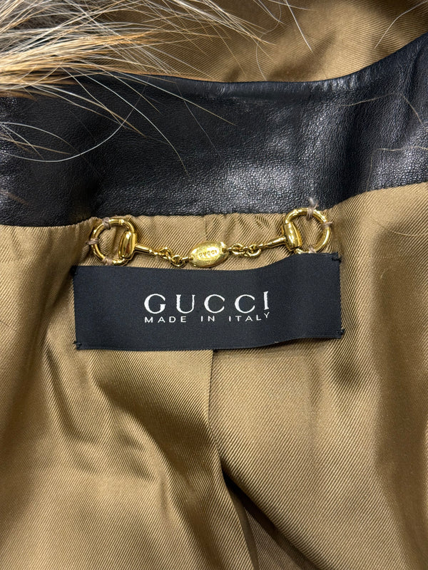 2000s Gucci fox fur suede coat