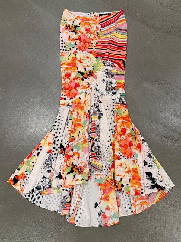 2000s Roberto Cavalli mermaid long printed skirt