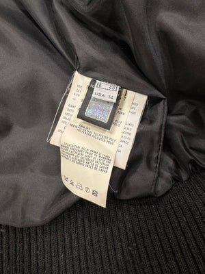 2000s Roberto Cavalli studded boxy armor puffer bomber jacket with removable fur