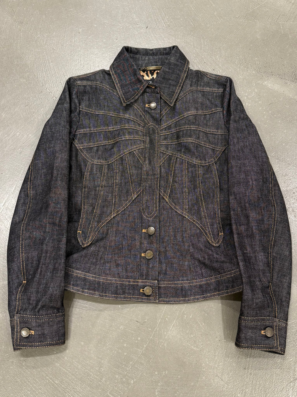 2002 Dolce & Gabbana butterfly denim jacket