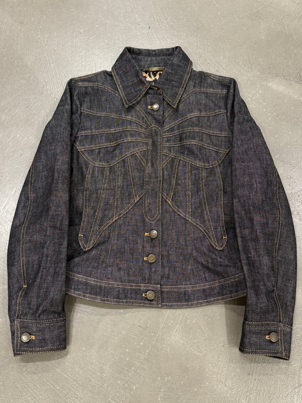 2002 Dolce & Gabbana butterfly denim jacket