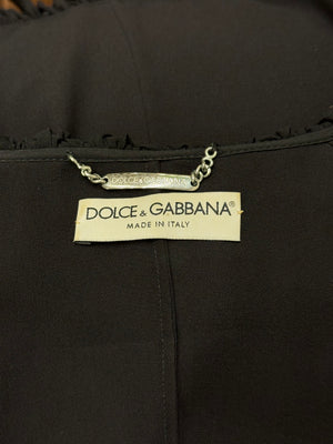 1990s Dolce & Gabbana ruffle trim silk jacket