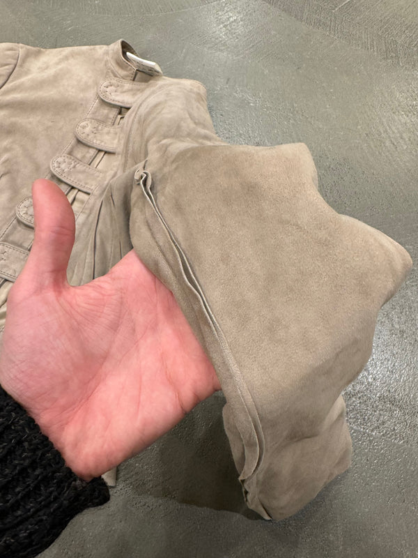 2000s Givenchy goat leather paneled jacket