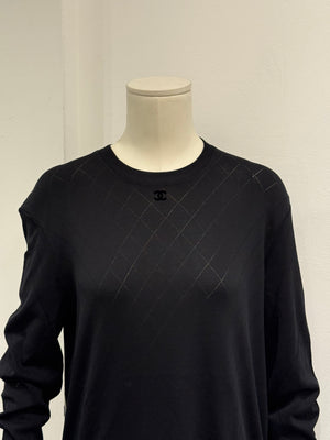 2000s Chanel uniform logo long sleeve top