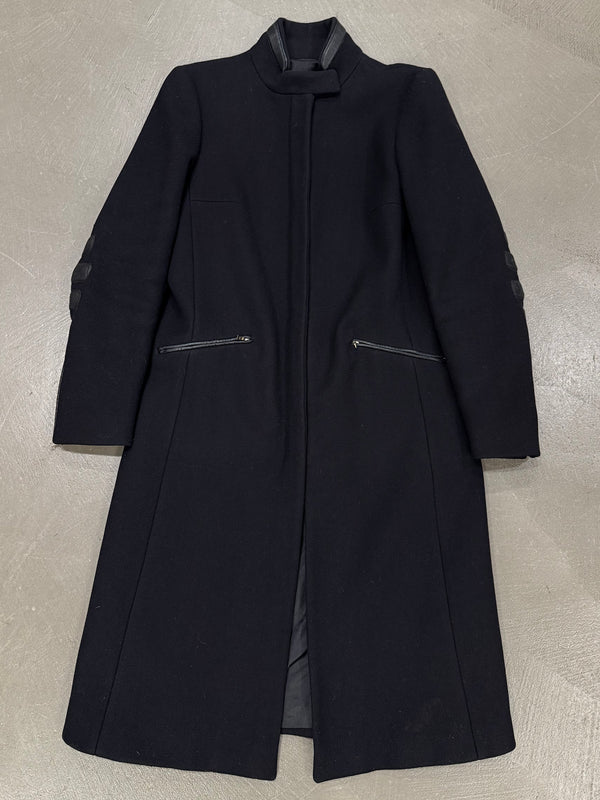A/W1999 Prada wool long coat with leather details