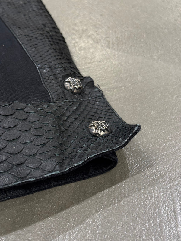 1990s Gianni Versace python leather biker jacket