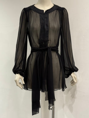2000s Dolce & Gabbana silk chiffon blouse
