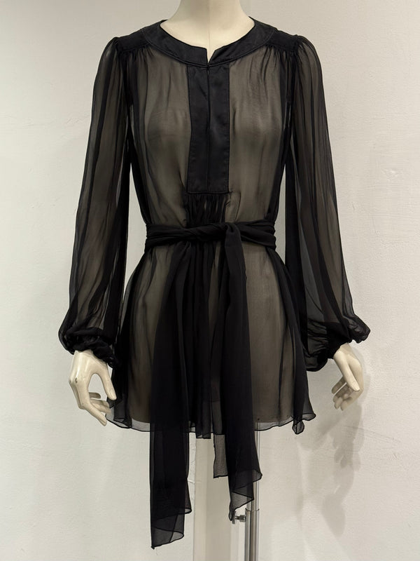 2000s Dolce & Gabbana silk chiffon blouse