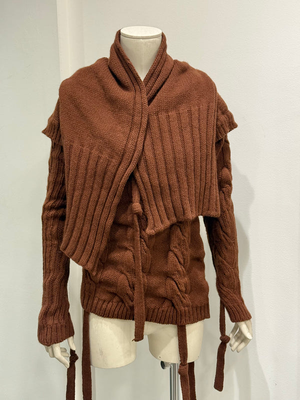 A/W2004 Vivienne Westwood deconstructed cable knit straps sweater