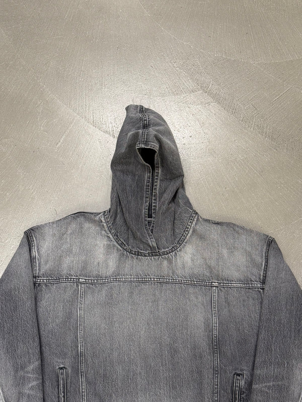 2022 Balenciaga faded denim hooded anorak jacket