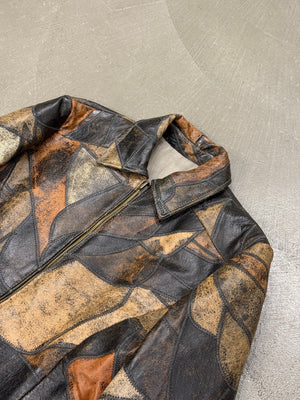 2000s Dolce & Gabbana patchwork 2-in-1 reversible leather jacket