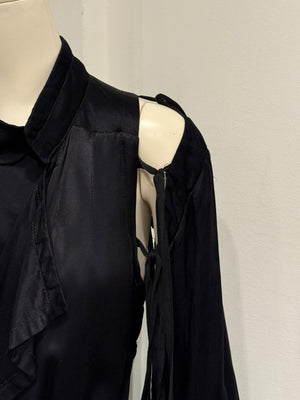 S/S2005 Ann Demeulemeester runway cut-out belted coat dress