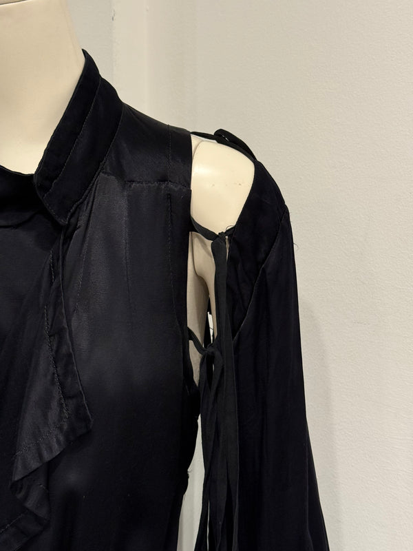 S/S2005 Ann Demeulemeester runway cut-out belted coat dress