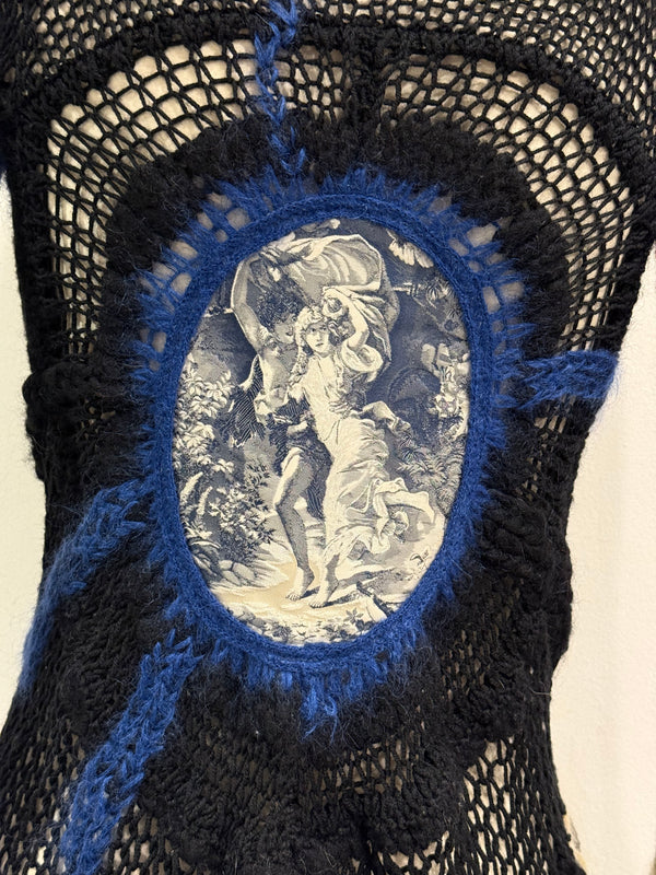 A/W2007 Jean Paul Gaultier graphic patch cardigan