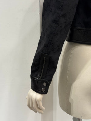 A/W2000 Gucci by Tom Ford monogram canvas jacket with leather trim