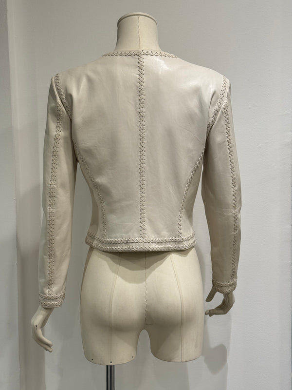 S/S2002 Gianni Versace runway fringe leather jacket