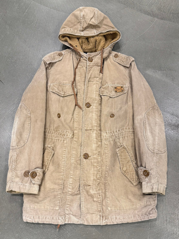 2000s Dolce & Gabbana sherpa-lined military parka