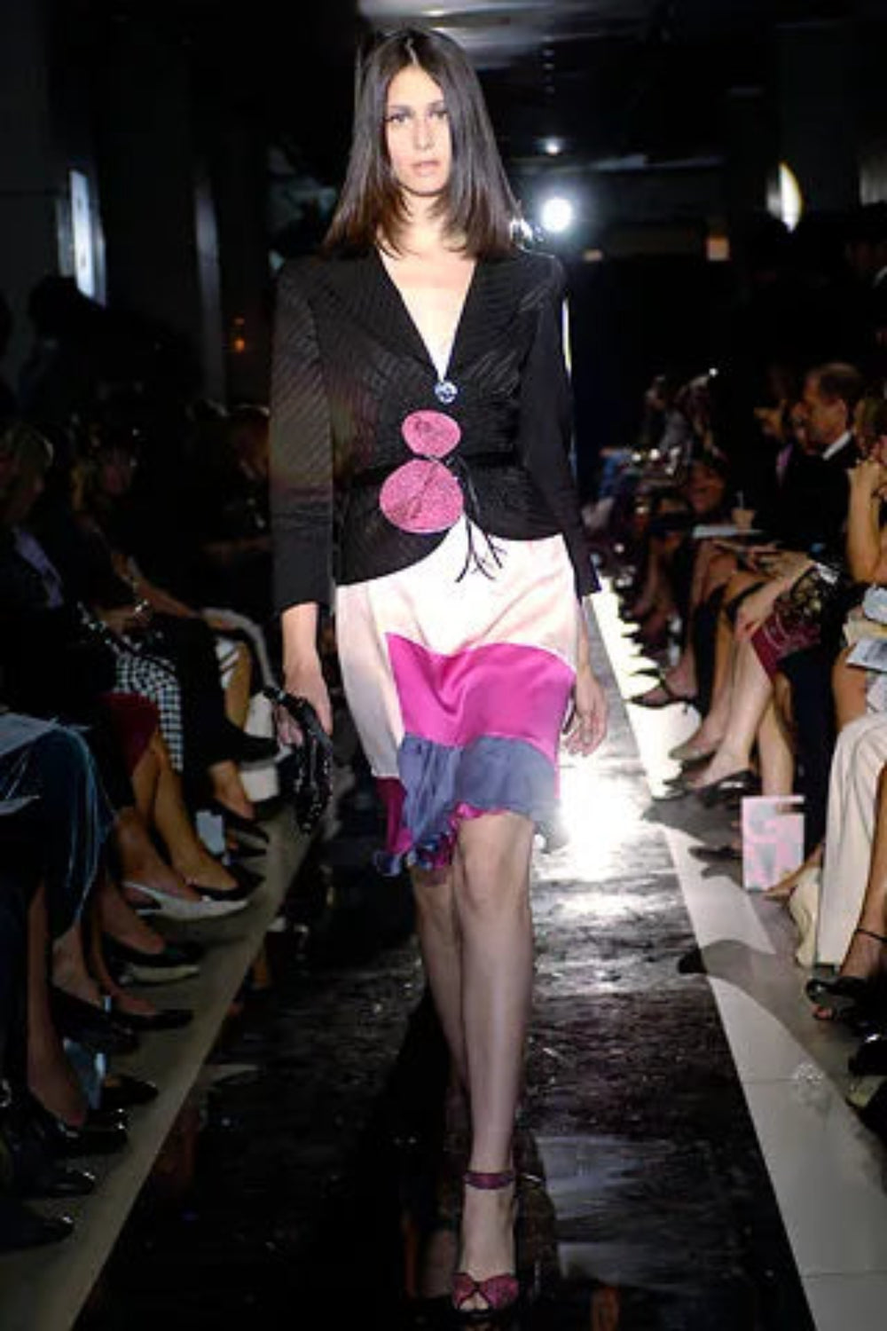 2006 Armani pinstripe peplum blazer jacket