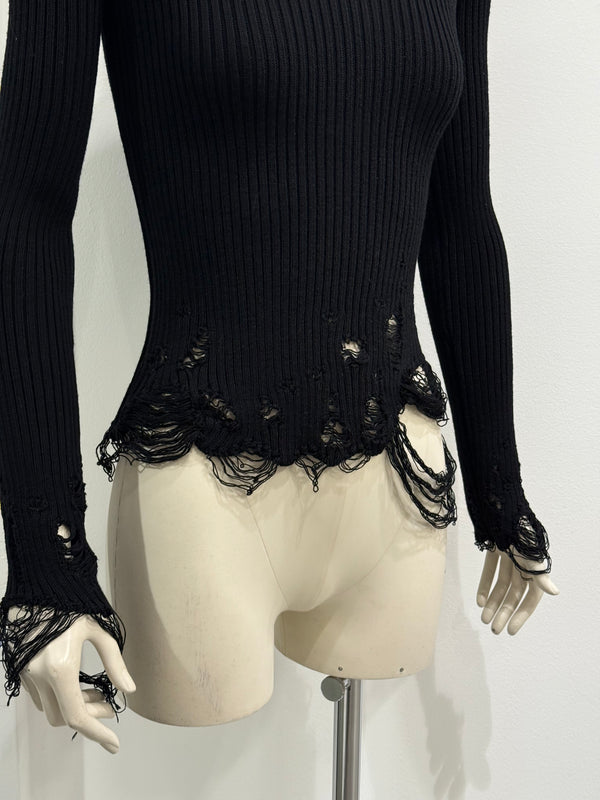2020 Balenciaga distressed turtleneck