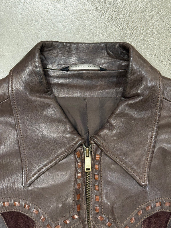 S/S2004 Gucci by Tom Ford runway western patchwork leather jacket