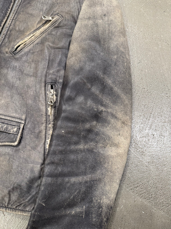 A/W2003 Dolce & Gabbana artisanal distressed sergeant leather jacket